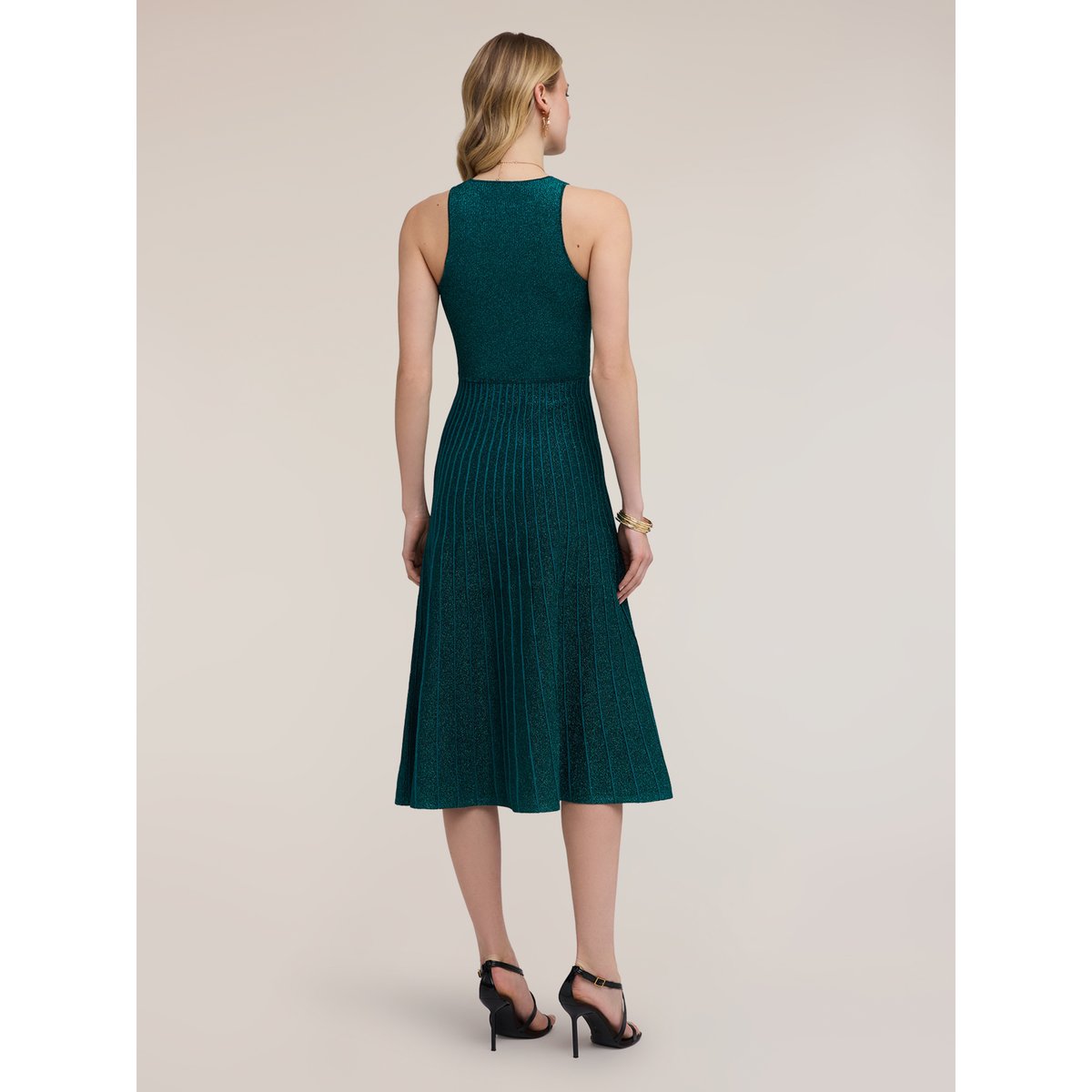 Robe évasée plissée vert, MOTIVI