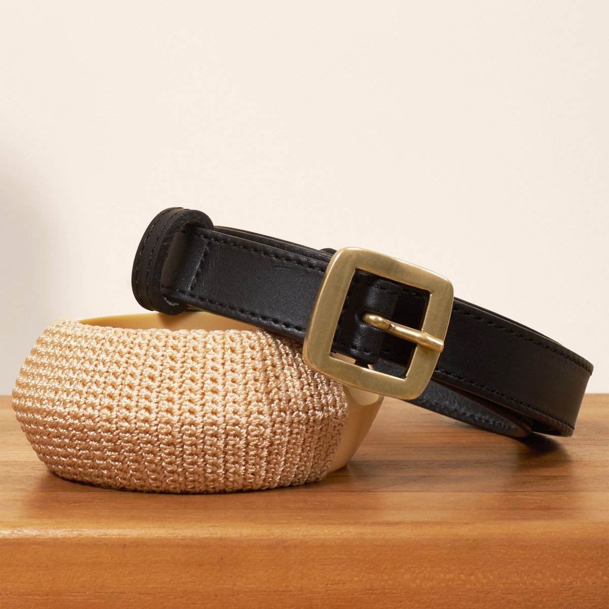 Ceinture Alix cuir noir, JULES & JENN