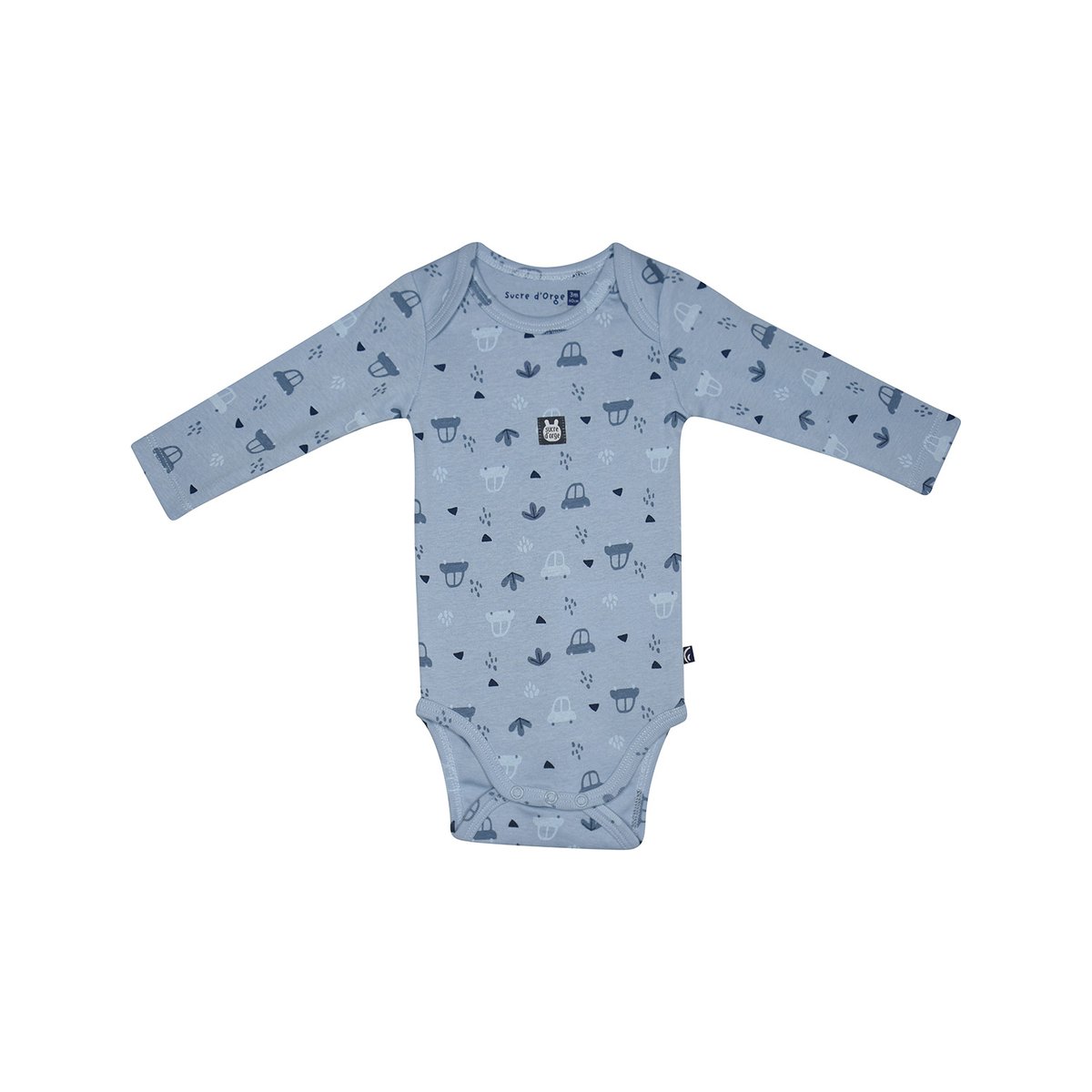 Lot de 3 bodies nawad manches longues bebe bleu, SUCRE D'ORGE