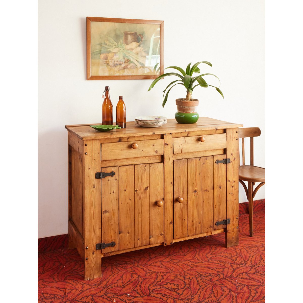 Buffet en pin massif Gilbert N°1640 - Bon état bois clair, DEBONGOUT