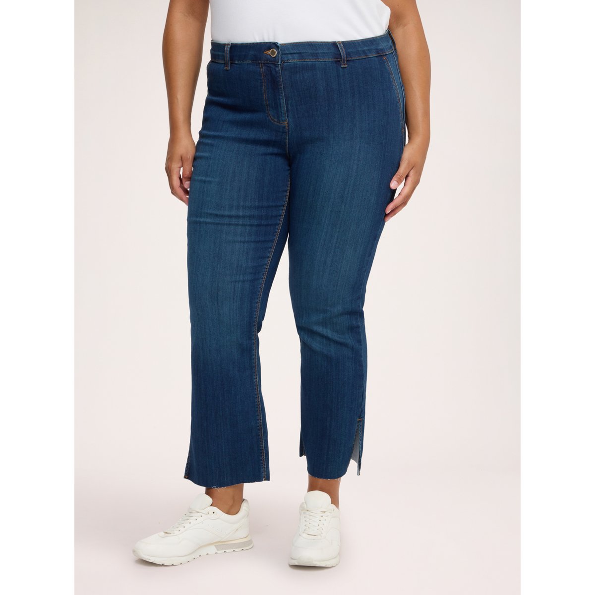 Jean Kick Flare avec fente bleu, FIORELLA RUBINO