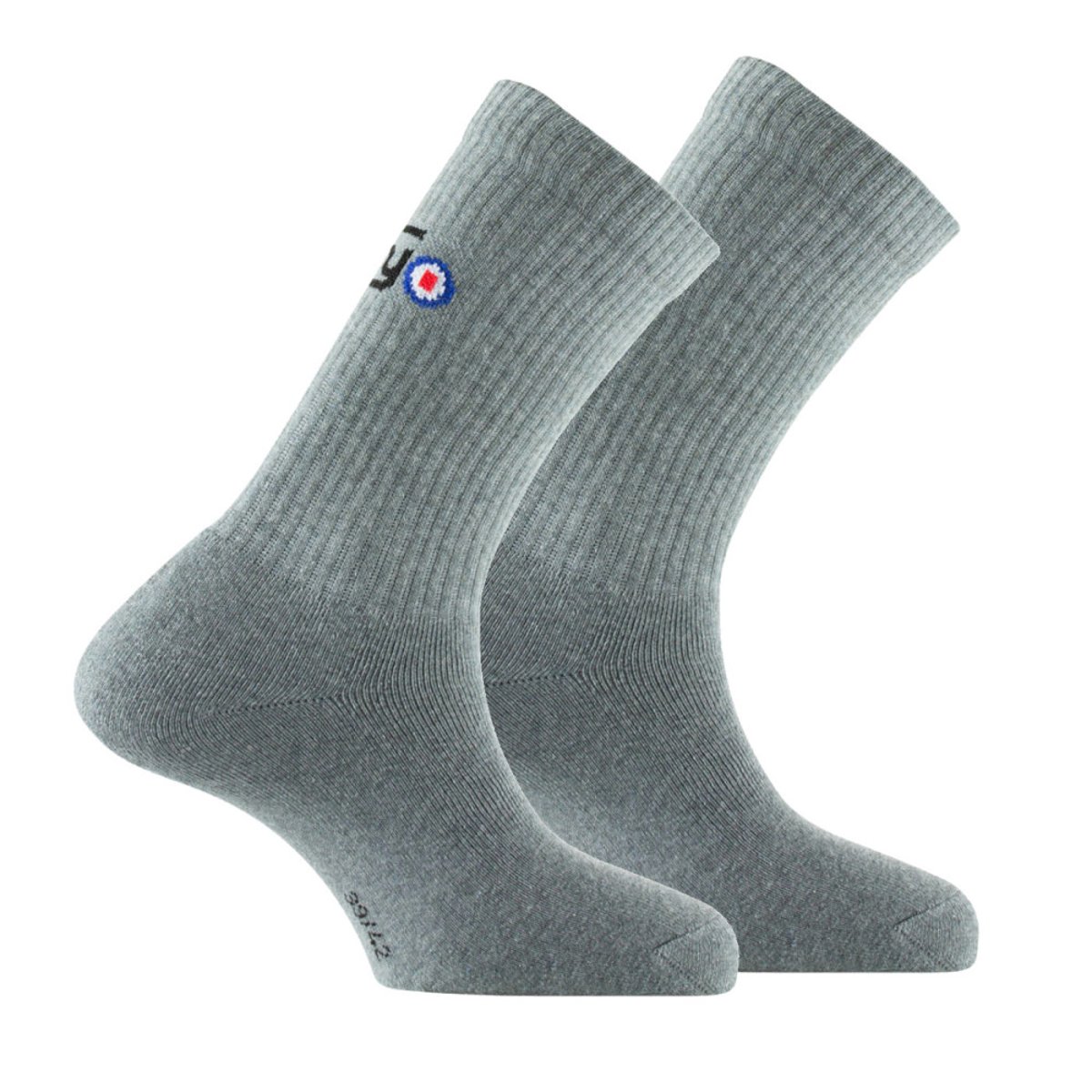 Lot de 2 paires de mi-chaussettes sport en coton gris, THYO