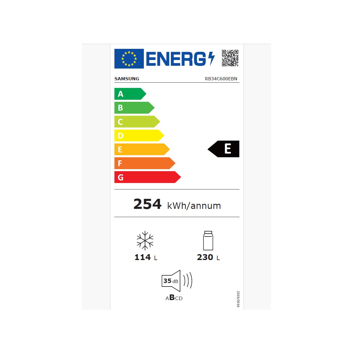 Réfrigérateur combiné RB34C600EBN couleur unique, SAMSUNG