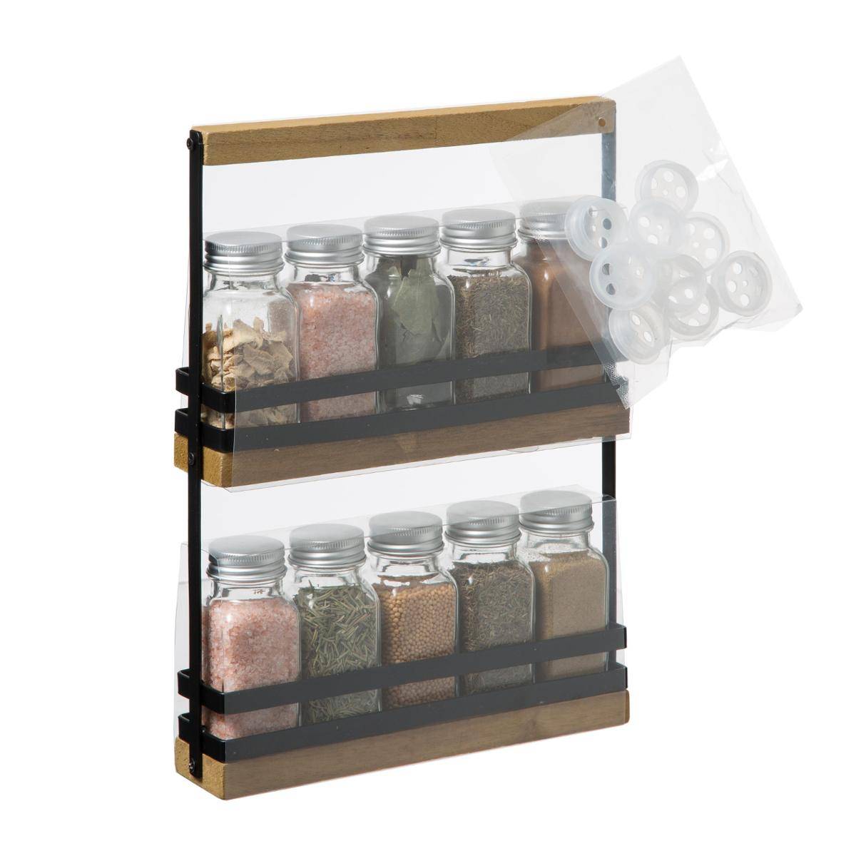Support 10 pots à épices BLACKWOOD multicolore, 5FIVE SIMPLY SMART