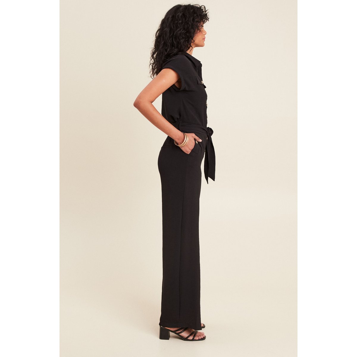 Combinaison pantalon ceinturée noir, BREAL