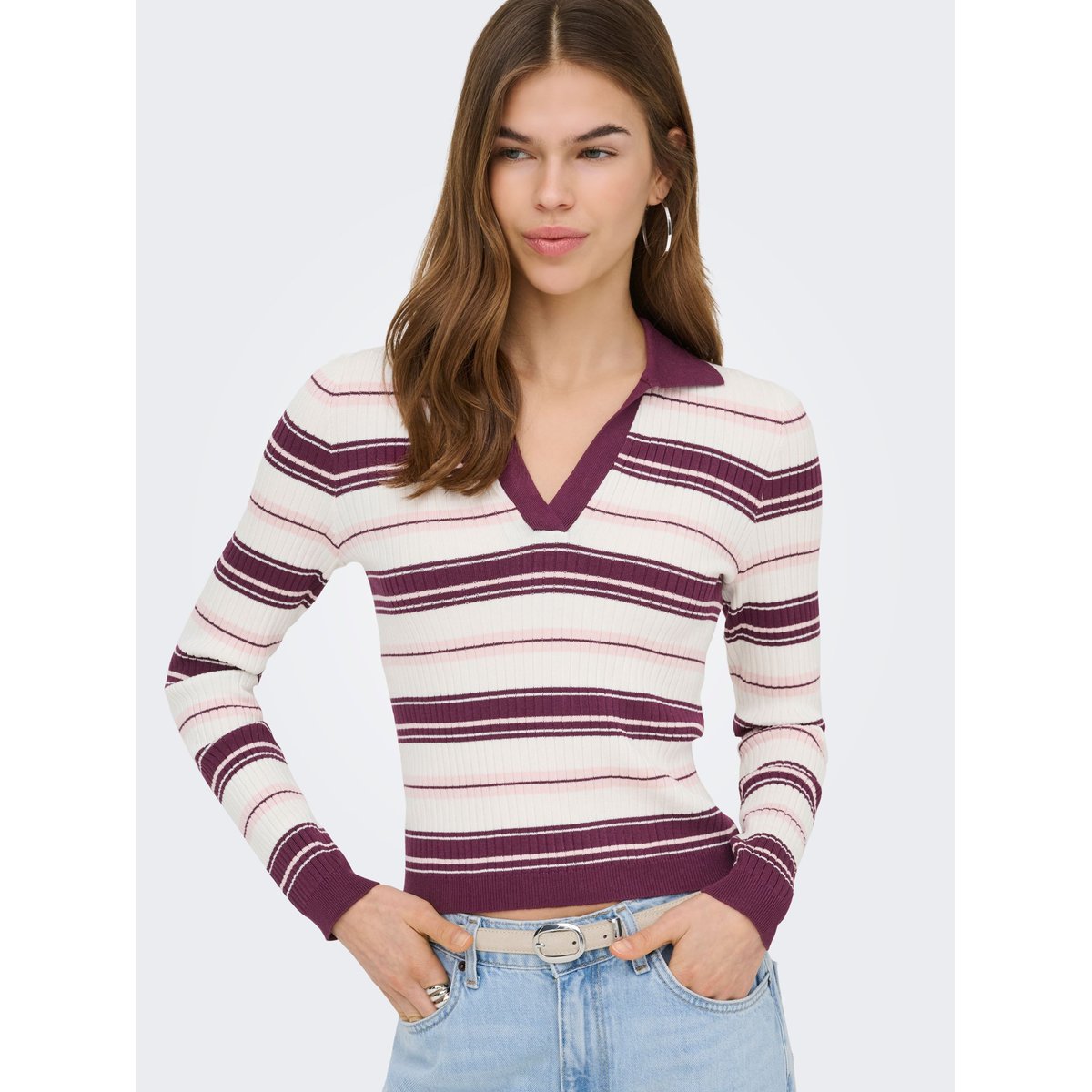 Pull En Maille violette - grape wine, ONLY