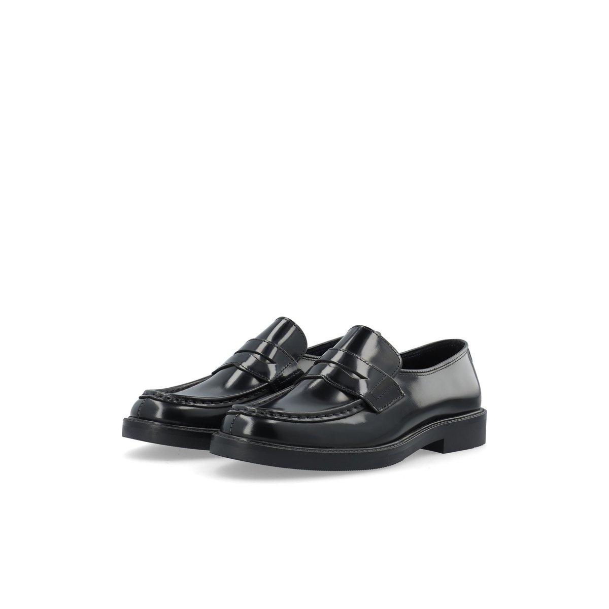 Mocassins En Cuir black1, BIANCO