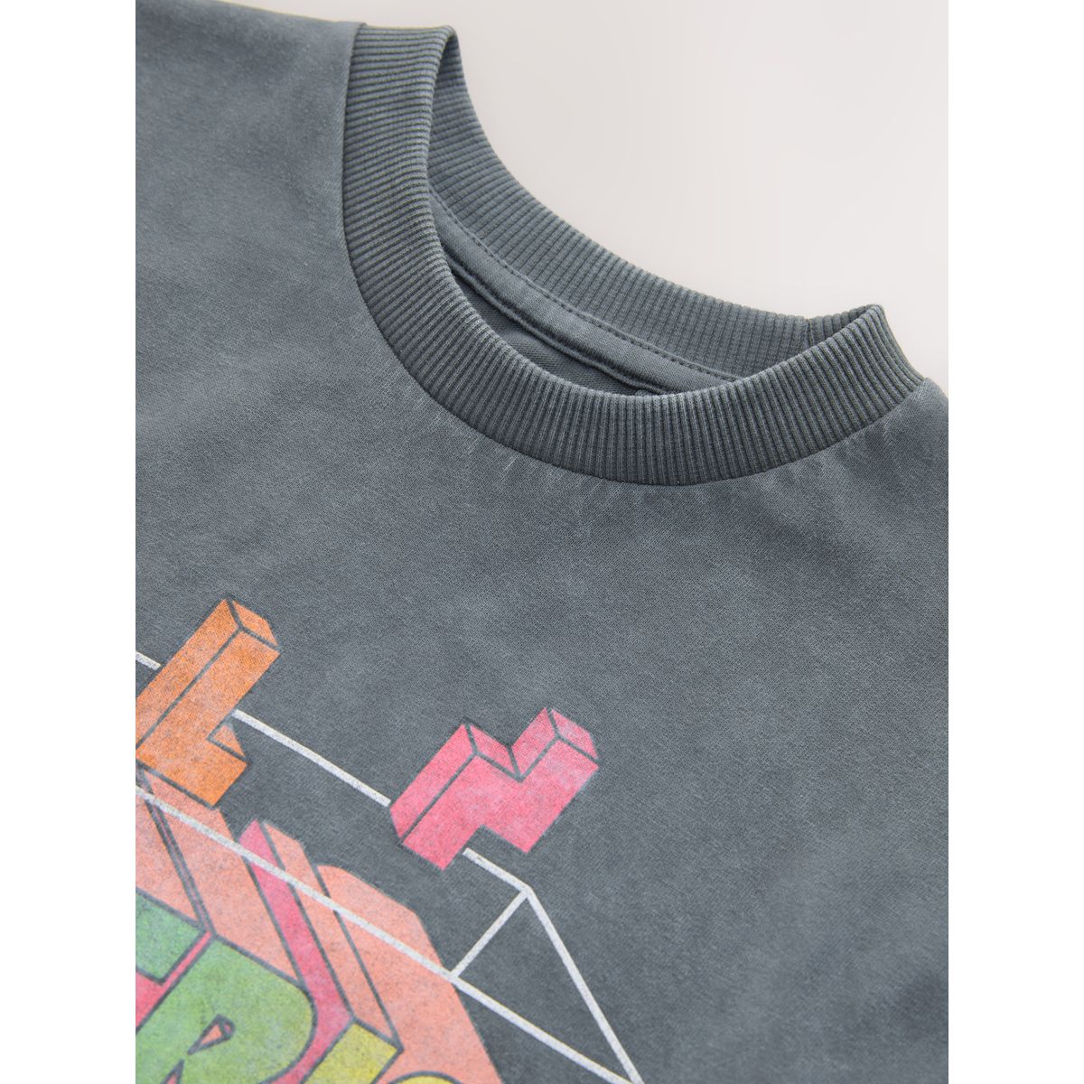 T-shirt à manches courtes tetris gris anthracite, NEXT