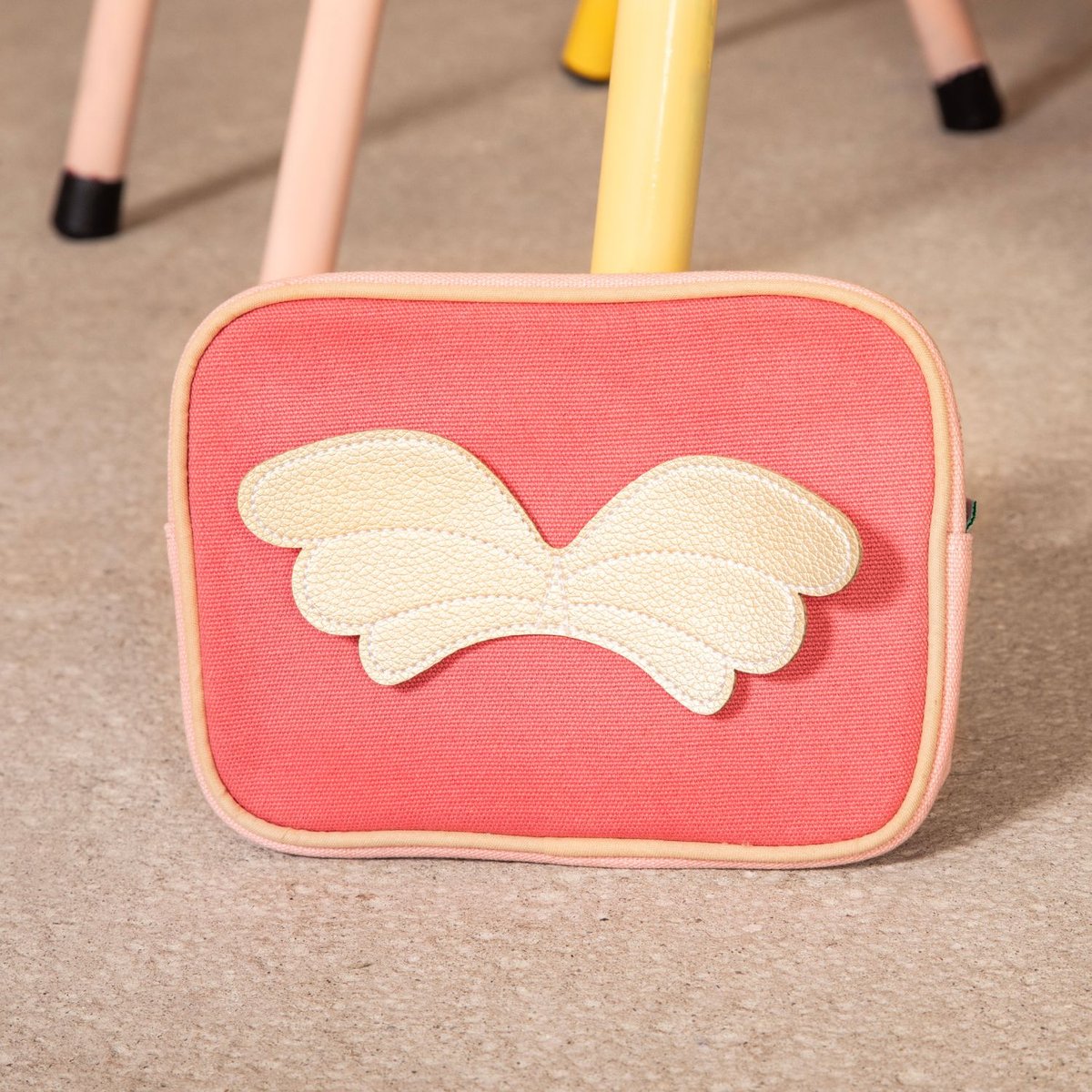 Sac bandoulière rose, écru, jaune, LILLIPUTIENS