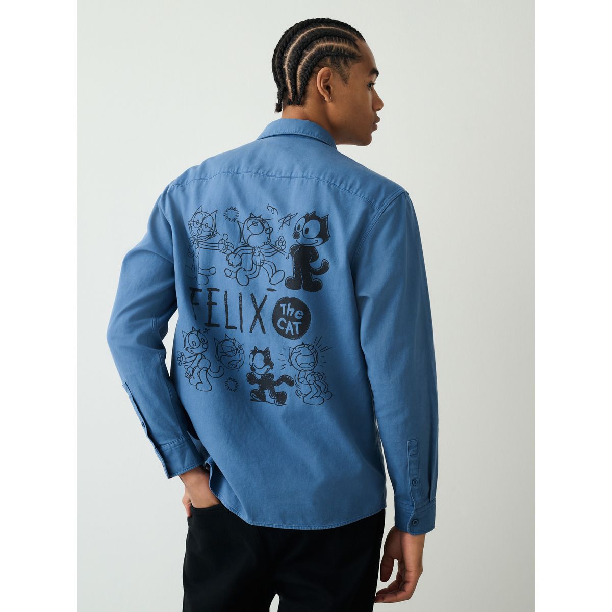 Chemise oxford épaisse à manches longues félix bleu, NEXT