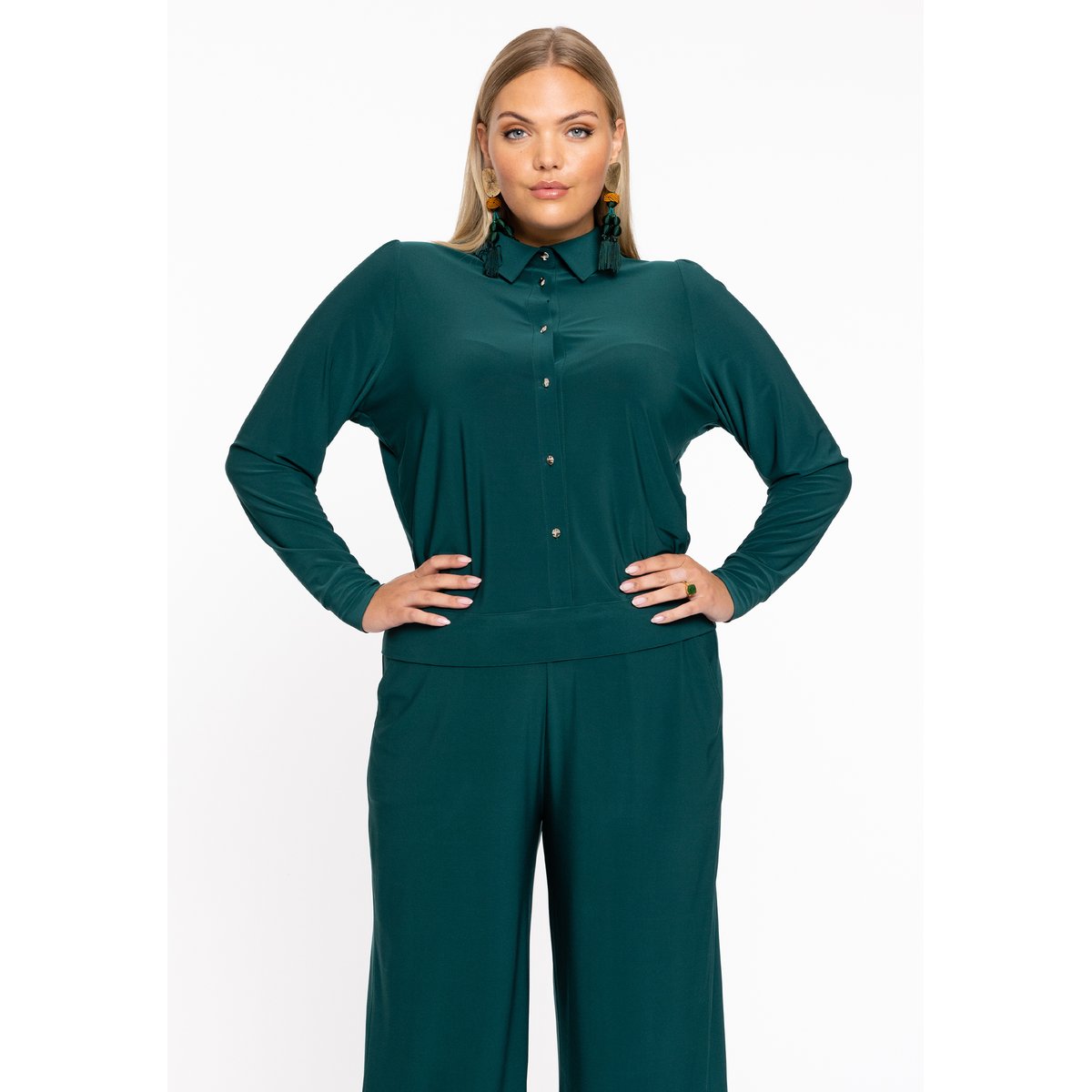 Chemisier Avec col vert foncé, YOEK