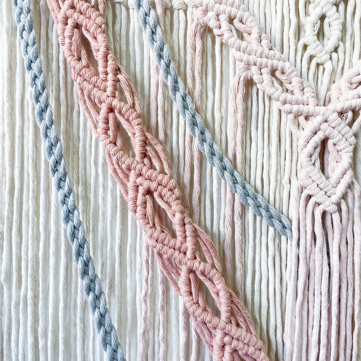 Decoração de parede em macramé CURA, Macramar natural, MACRAMAR