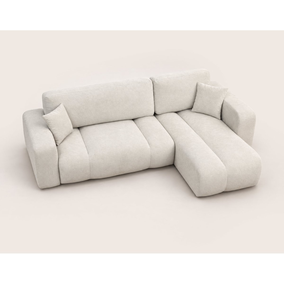 Canapé d'Angle Convertible en Tissu 4 places - MANON beige, BEST MOBILIER