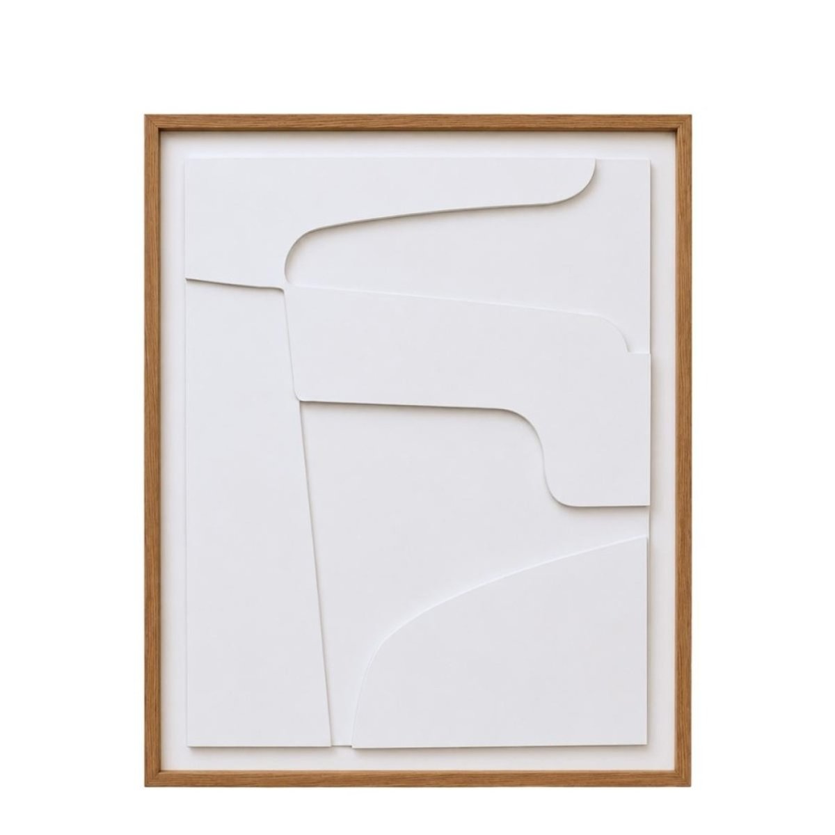Tableau décoratif en relief 50x40cm blanc, ORNAMI
