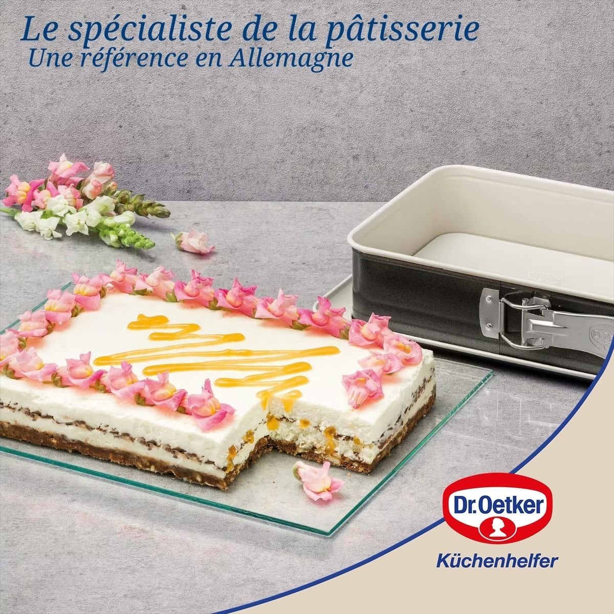 Lot de 2 moules à gâteaux 28/18 cm en acier BACK-TREND blanc, DR OETKER