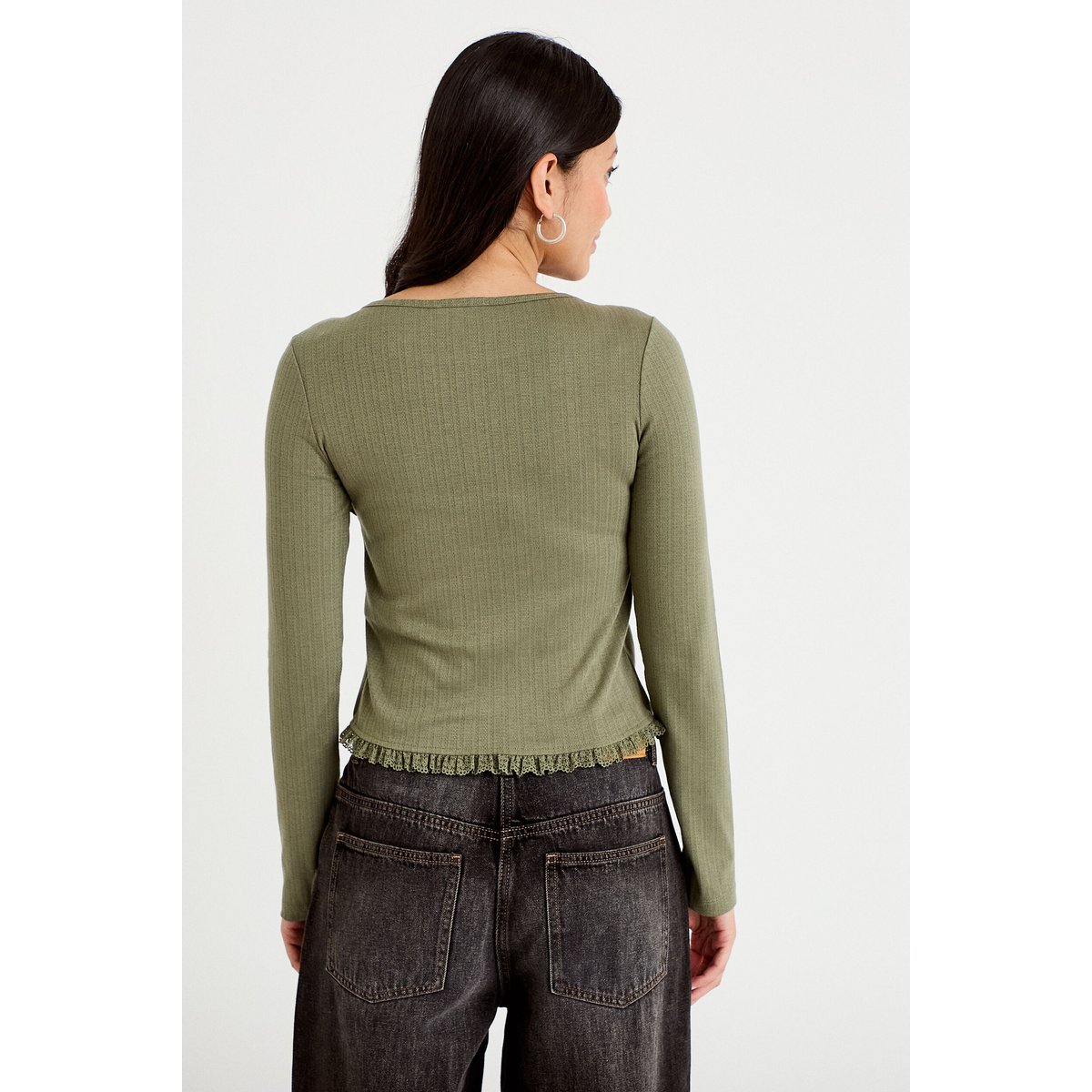T-shirt 2-en-1 vert kaki, CACHE CACHE