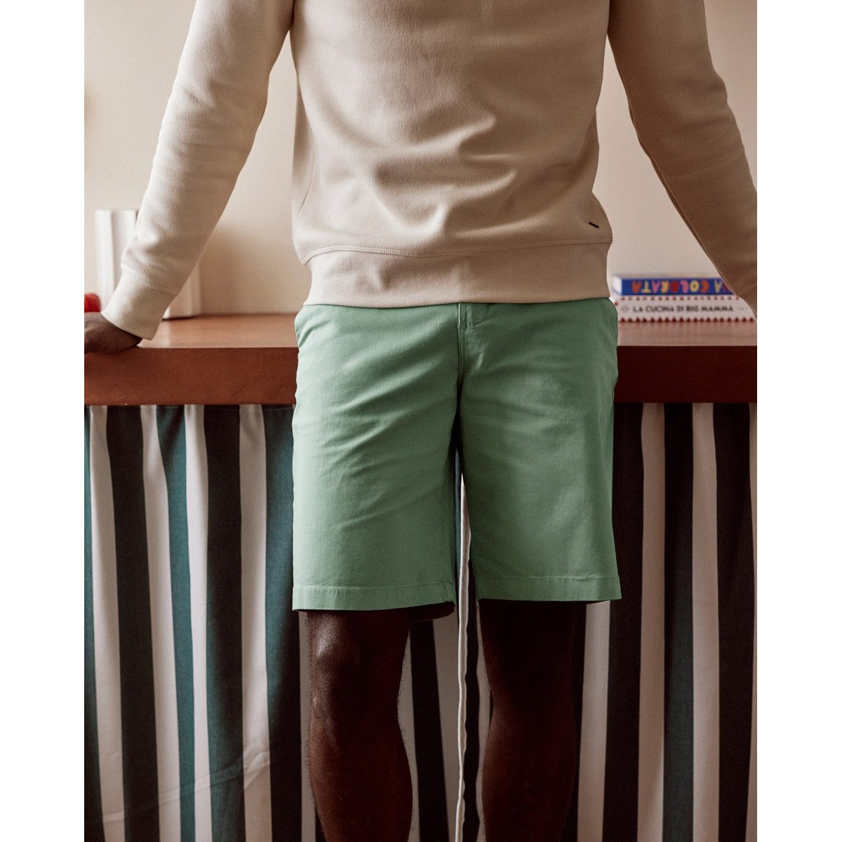 Short chino SAULIEU vert clair, FAGUO
