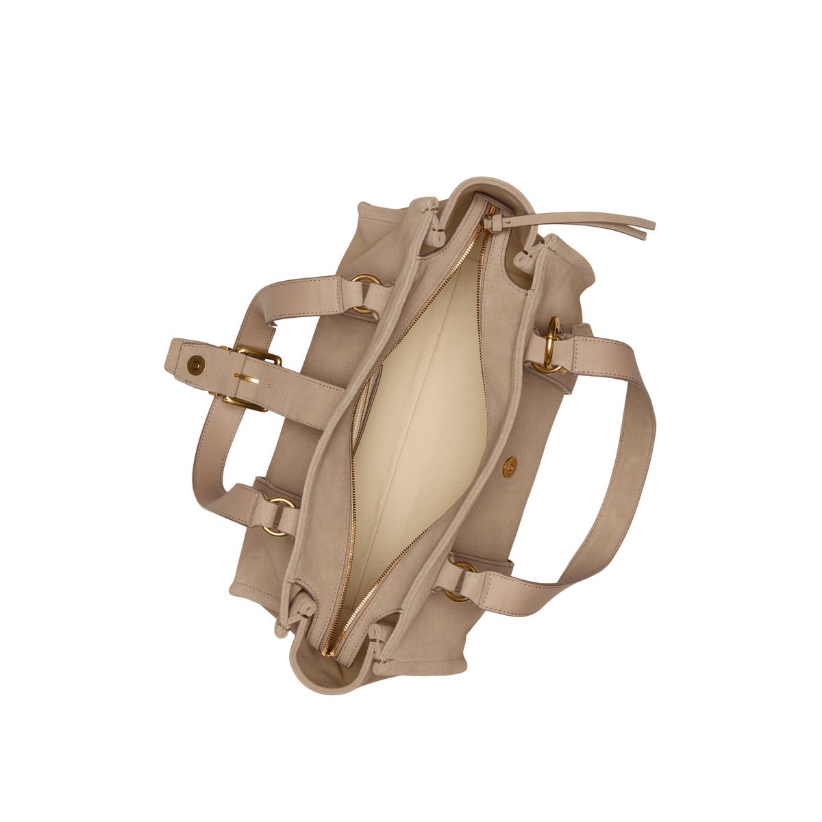 Shopper en cuir velours doux marron, MARC O'POLO