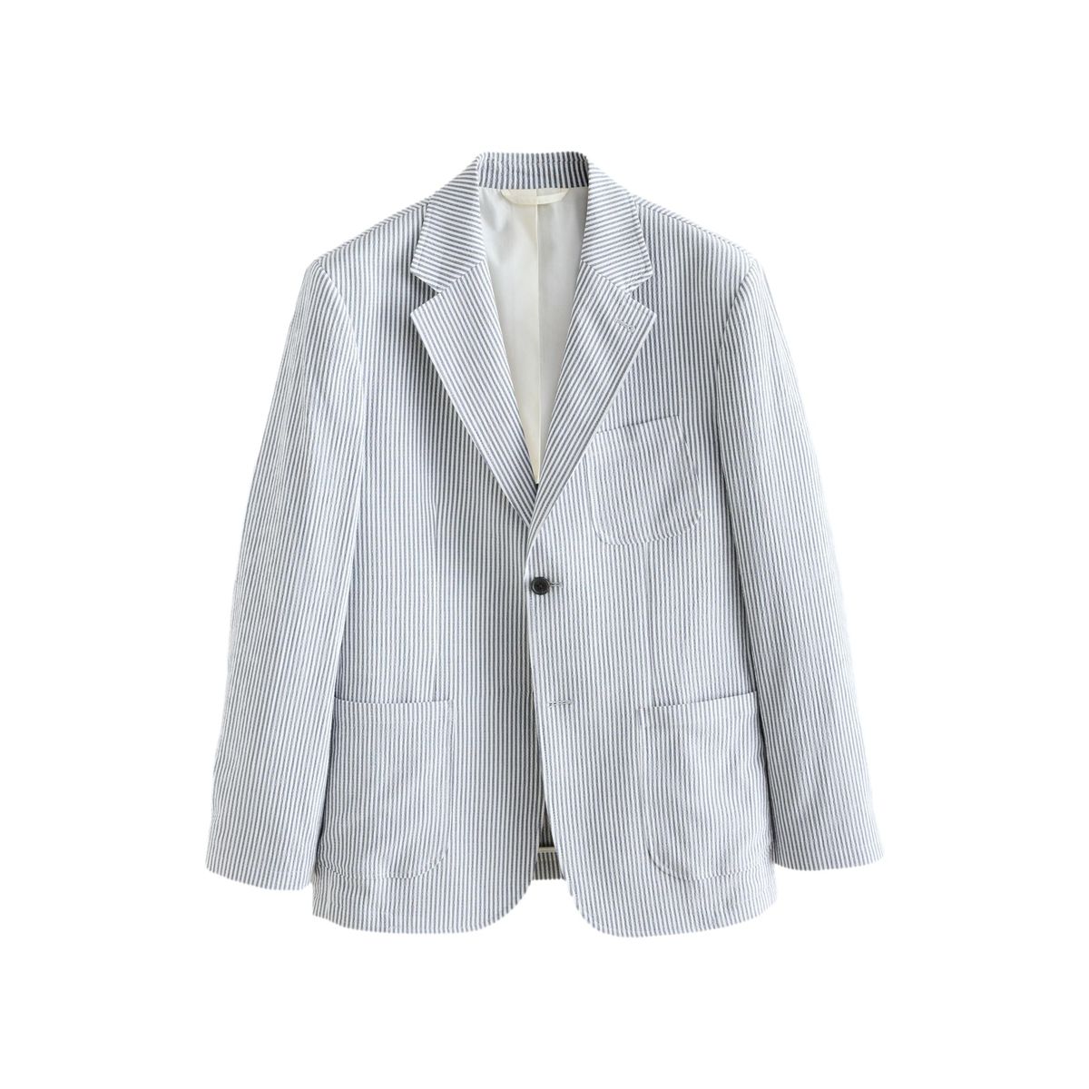 Veste de costume décontractée en seersucker bleu, NEXT