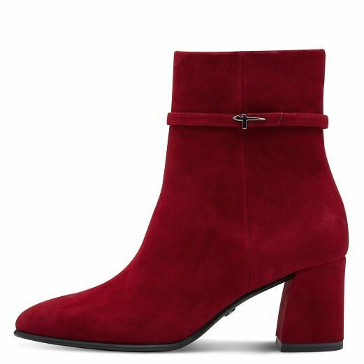 Suede Heeled Ankle Boots red, TAMARIS