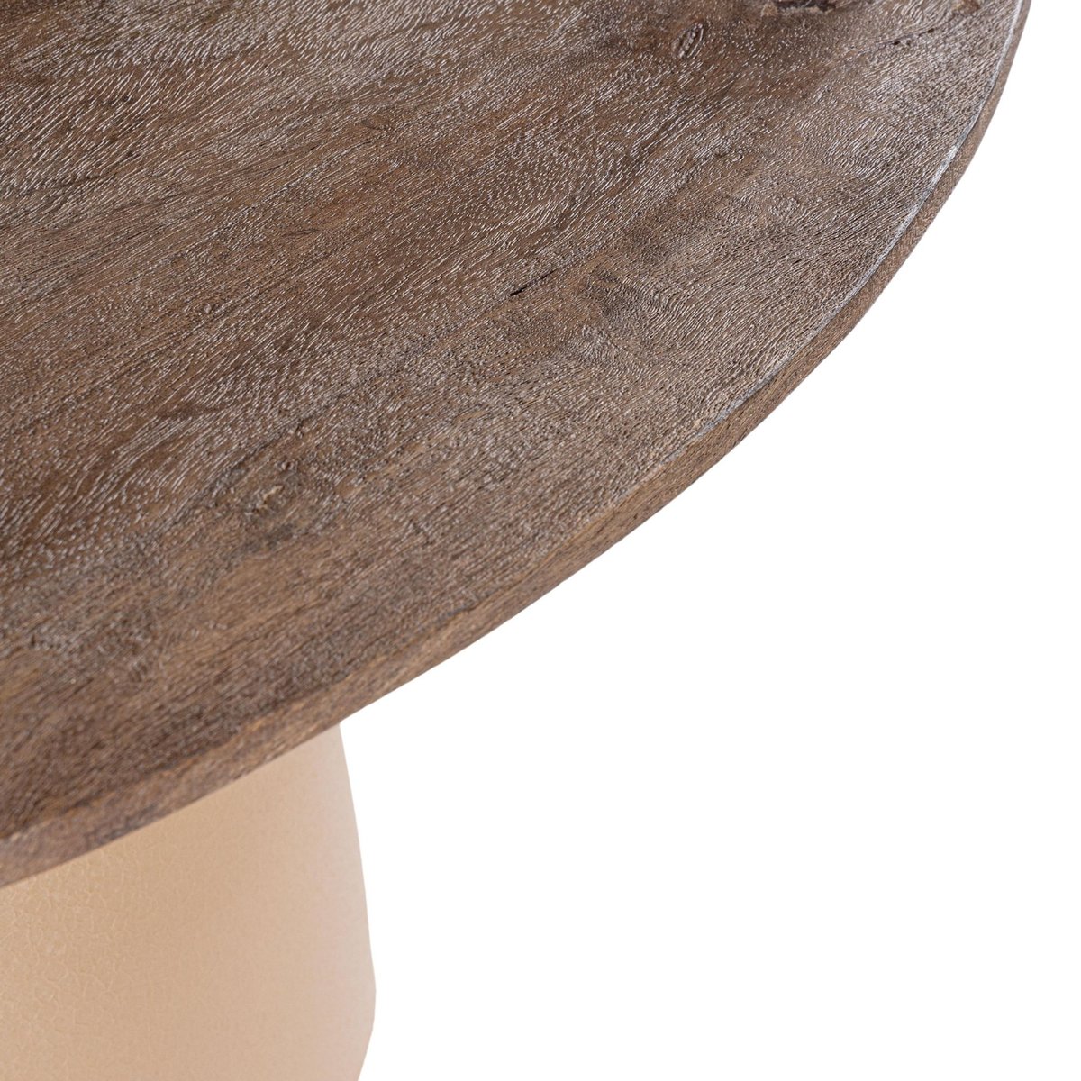 Table basse organique en manguier et métal crème L86 - SHIVA marron, HELLIN, DEPUIS 1862