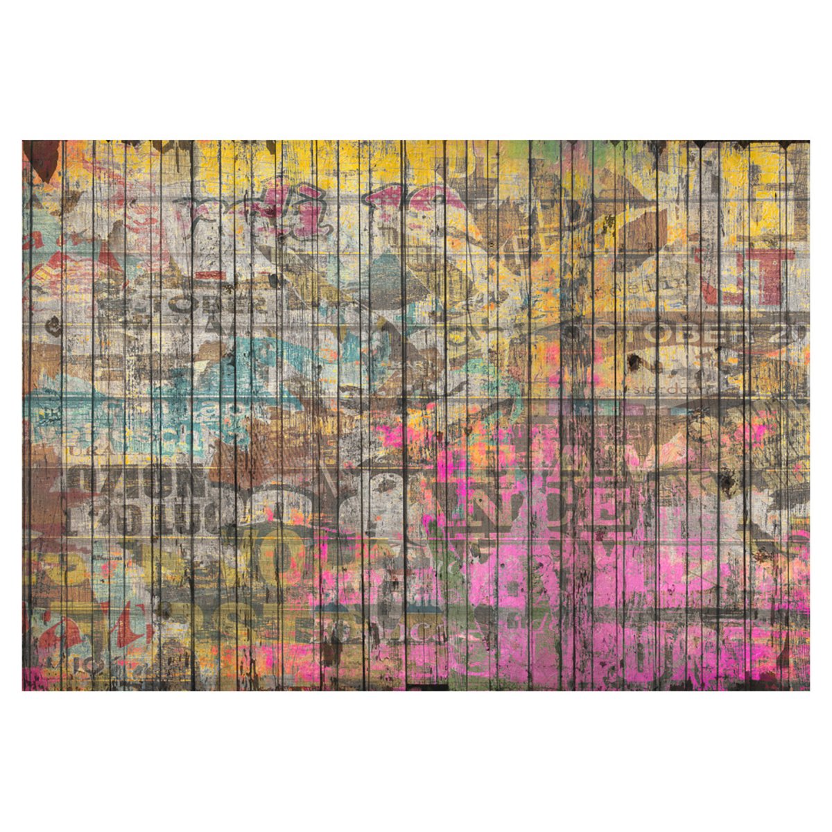 Papier peint intissé panoramique Textes Freestyle multicouleur, EDEN