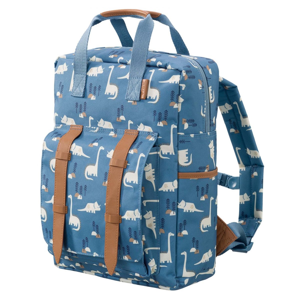 Sac à dos enfant bleu, beige, marron, FRESK