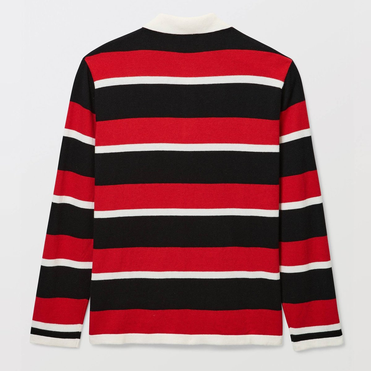 Pull polo rayé contenant de la laine ecru, MONOPRIX