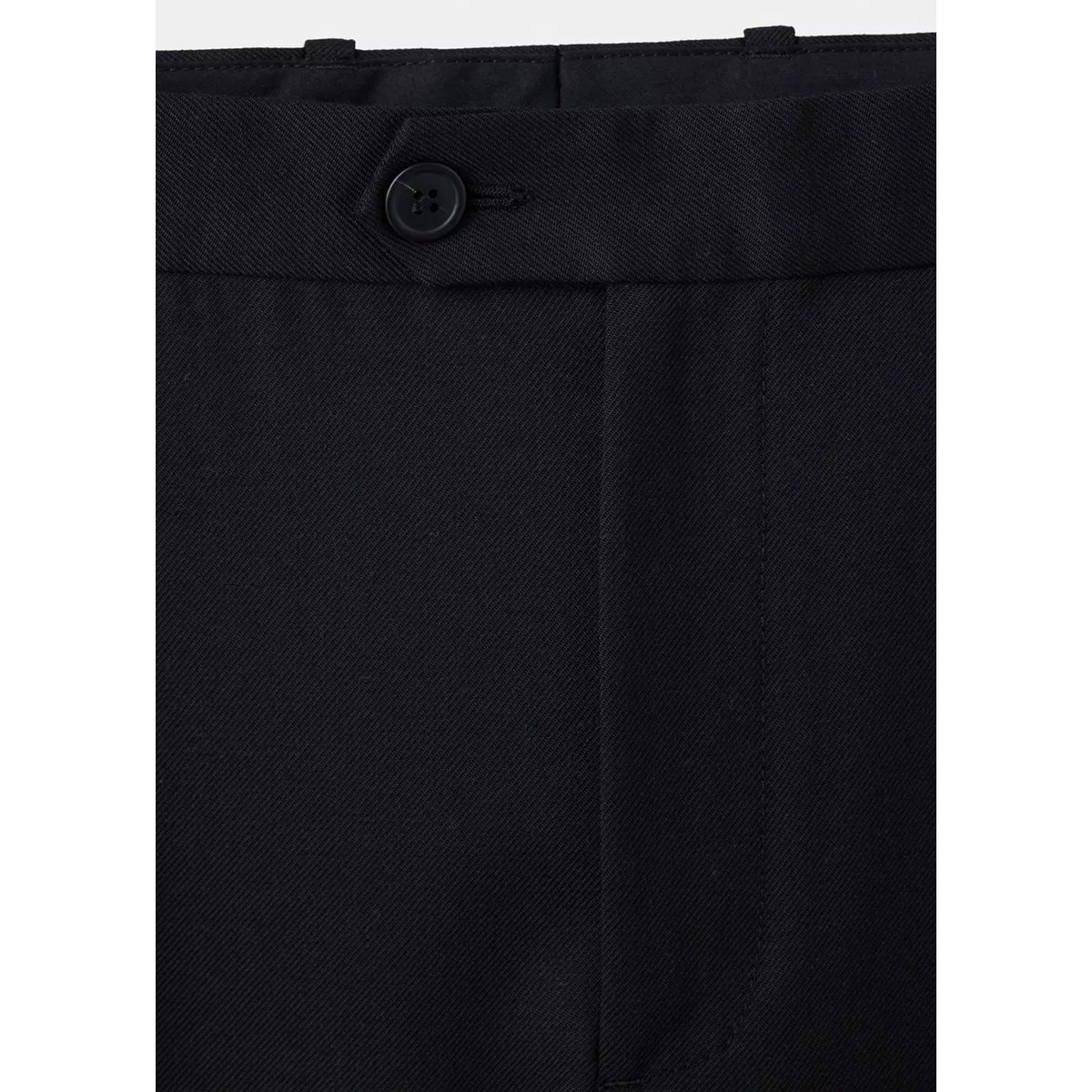 Pantalon en laine mélangée regular fit à pinces noir, MANGO MAN