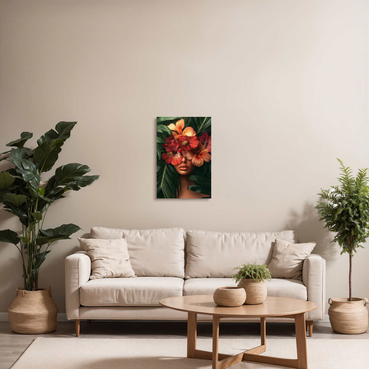 Tableau Sur Toile Portrait Femme Florale Abstraite FLEUR tableaux sur toile-multicolore, CEANOTHE