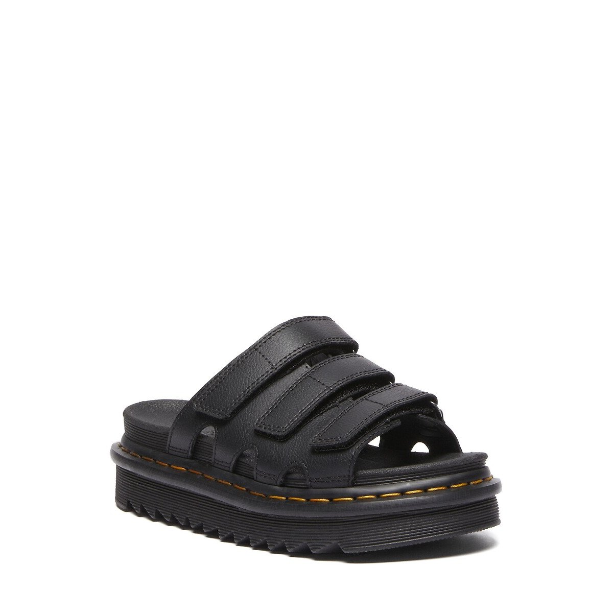 Mules Rain Slide in pelle Athena nero , DR. MARTENS