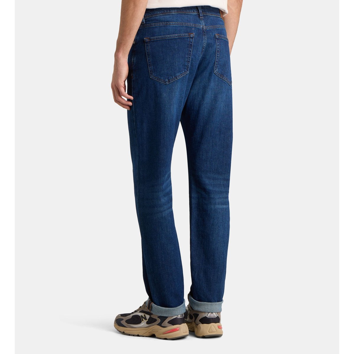 Jean rudenim droit en denim bleu moyen, GALERIES LAFAYETTE