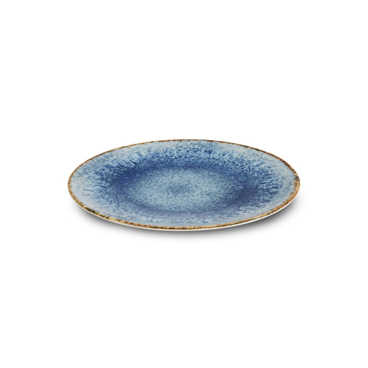 Service 18 pièces bleu en porcelaine - "Rivage Azur" couleur unique, LAGUIOLE CUISSON