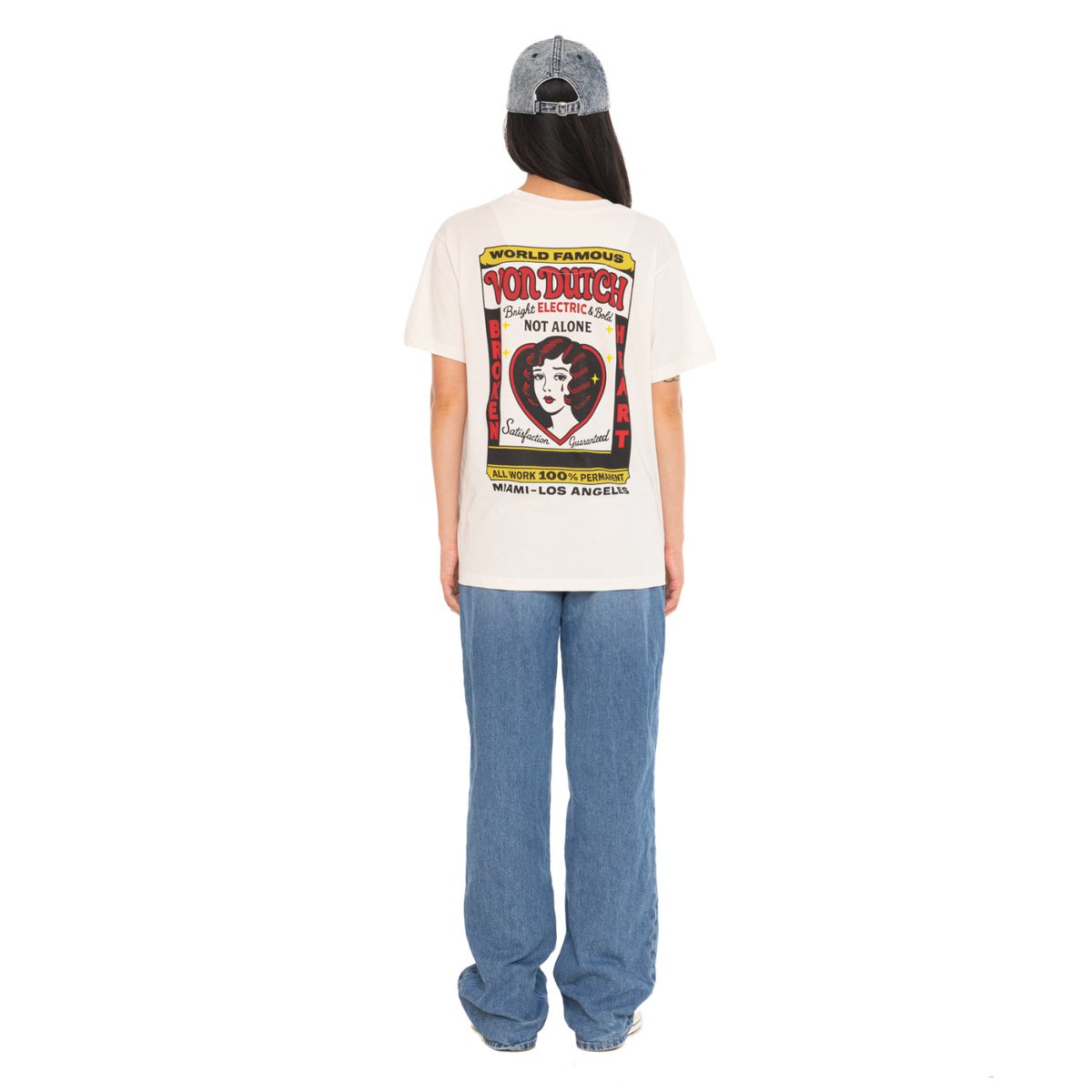 Tee Shirt coton FACE beige/jaune/rouge/noir, VON DUTCH