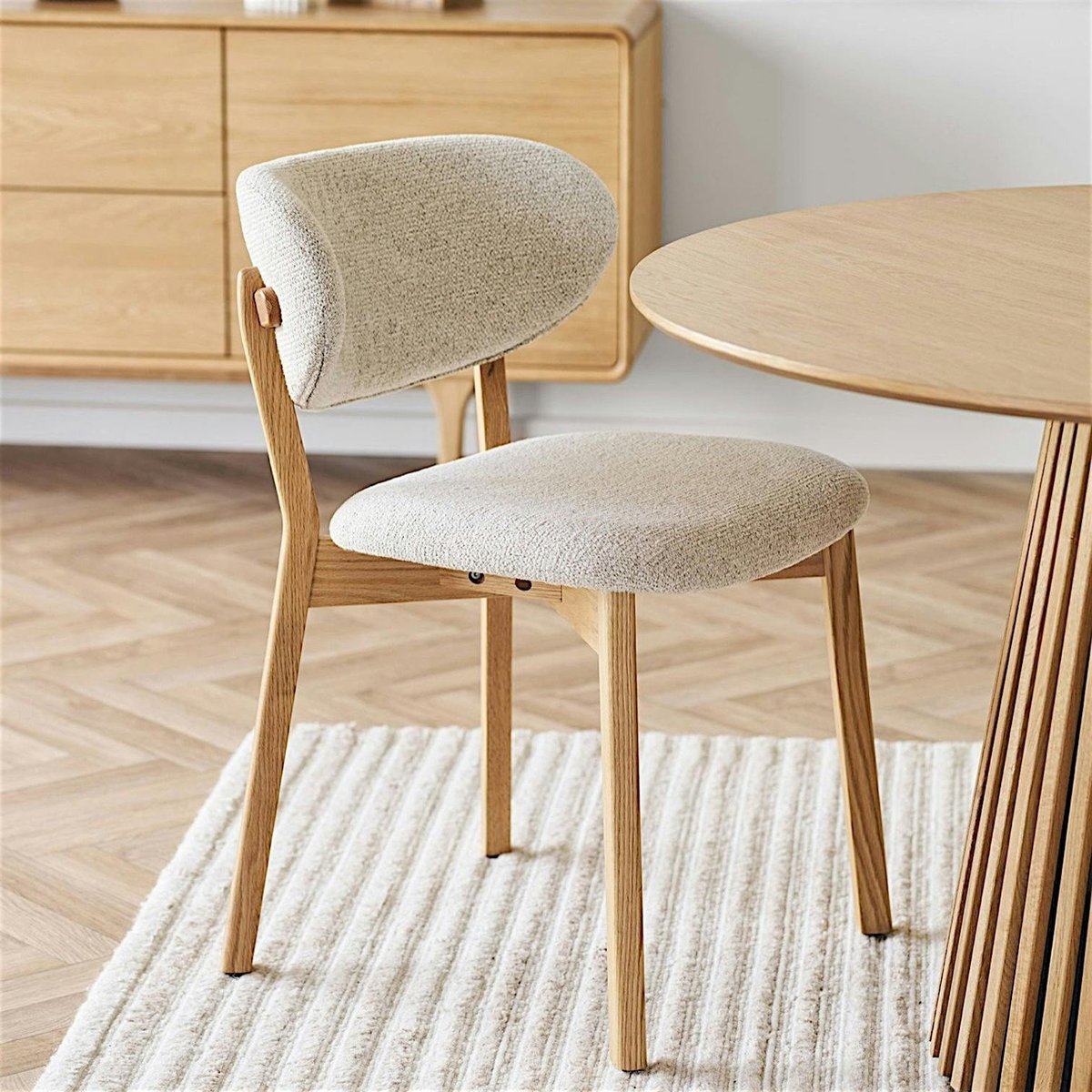 Chaise bois et tissu beige (lot de 2) AMSTERDAM beige, PIER IMPORT