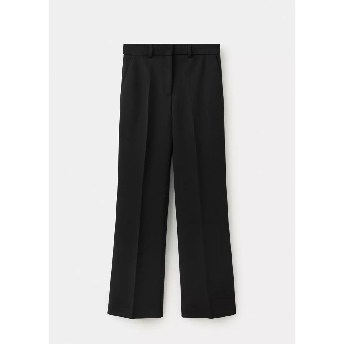 Pantalon droit taille basse noir, MANGO