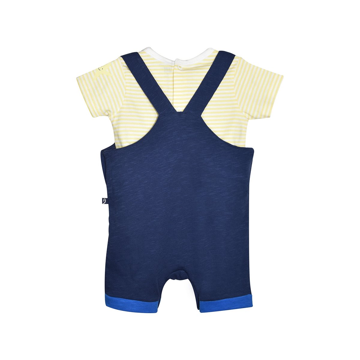 Tee shirt salopette guepard court bebe bleu, SUCRE D'ORGE