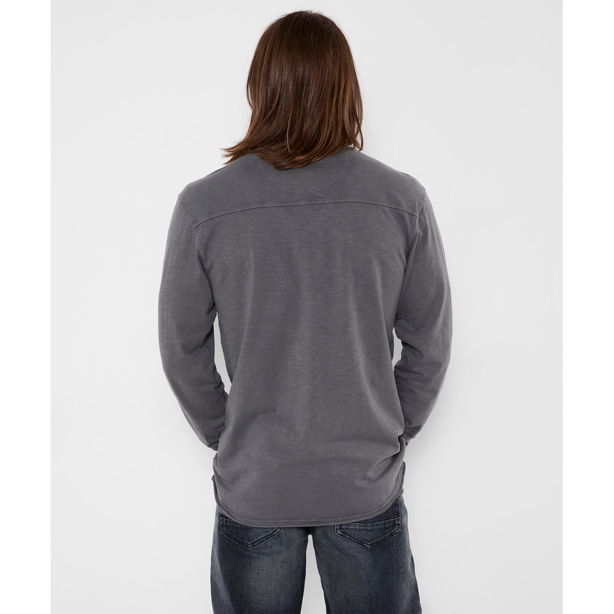 Remarquable Sweat Col Rond Effet Flammé à Bords Bruts gris, JOE BROWNS