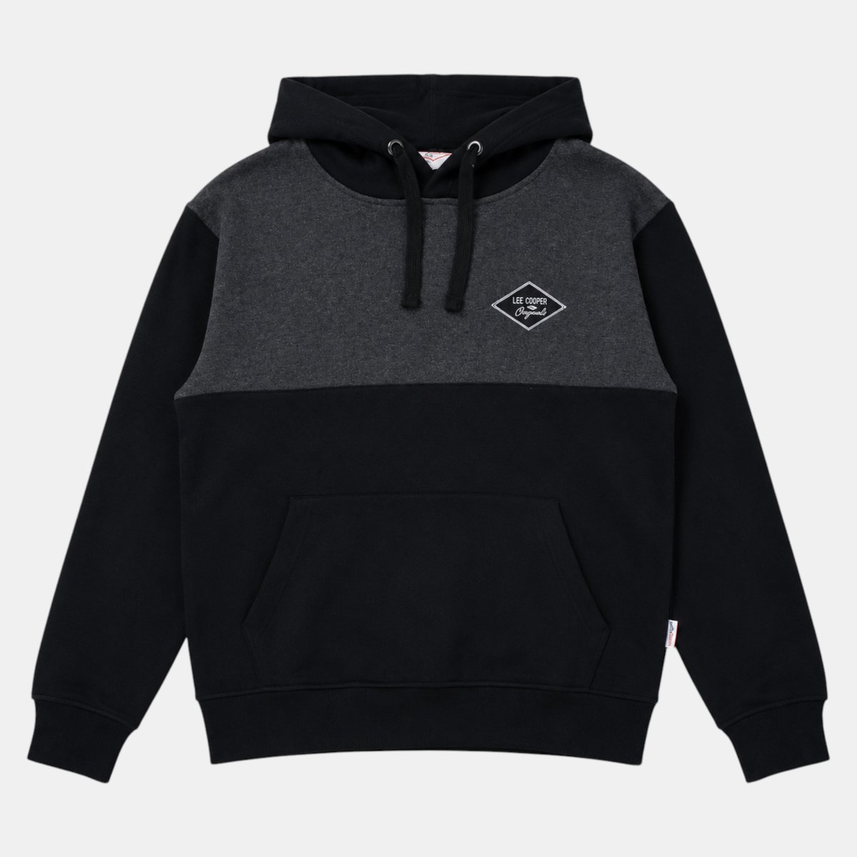 Sweat à capuche à empiècements, poche kangourou DOWNTOWN noir, LEE COOPER