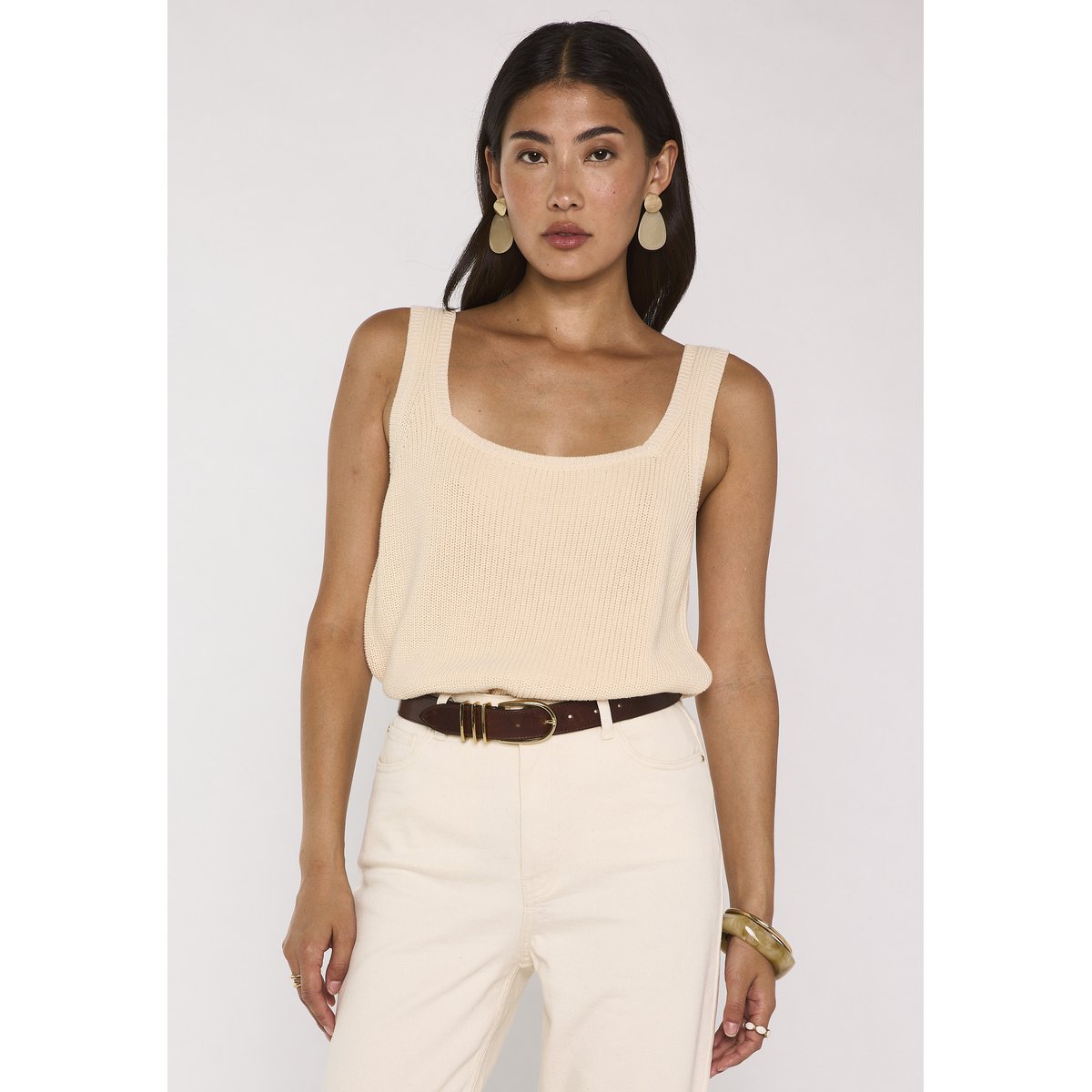 Débardeur en coton ANNA creme, Maison 123