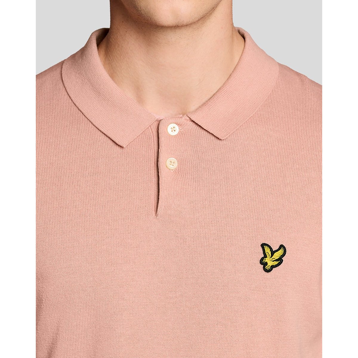 Polo en coton en maille rose pamplemousse, LYLE & SCOTT
