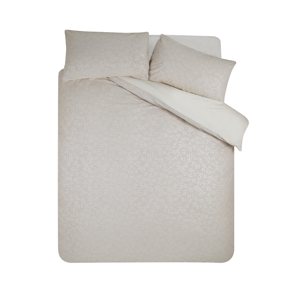 Corded Leaves Duvet Cover and Pillowcase Set champagne, CATHERINE LANSFIELD