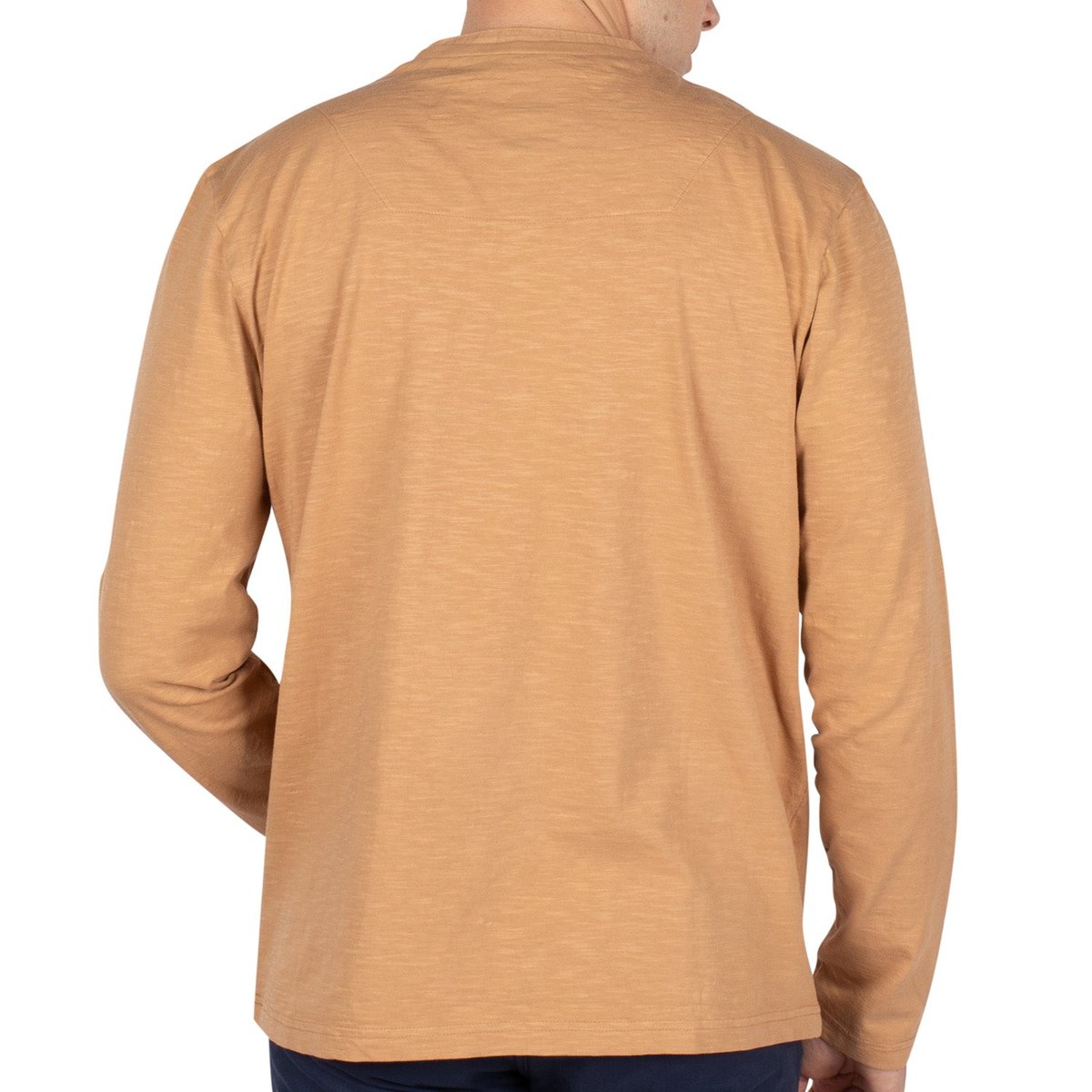 T-shirt basic double col mao camel, SHILTON