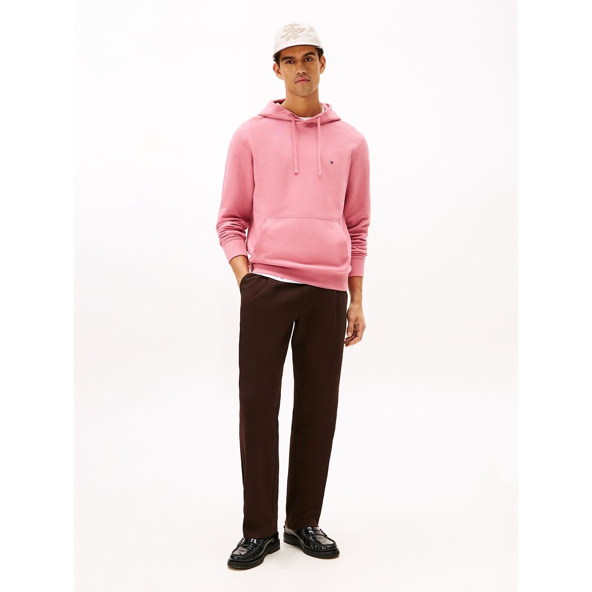 Sweat à capuche en coton rose blush, TOMMY HILFIGER