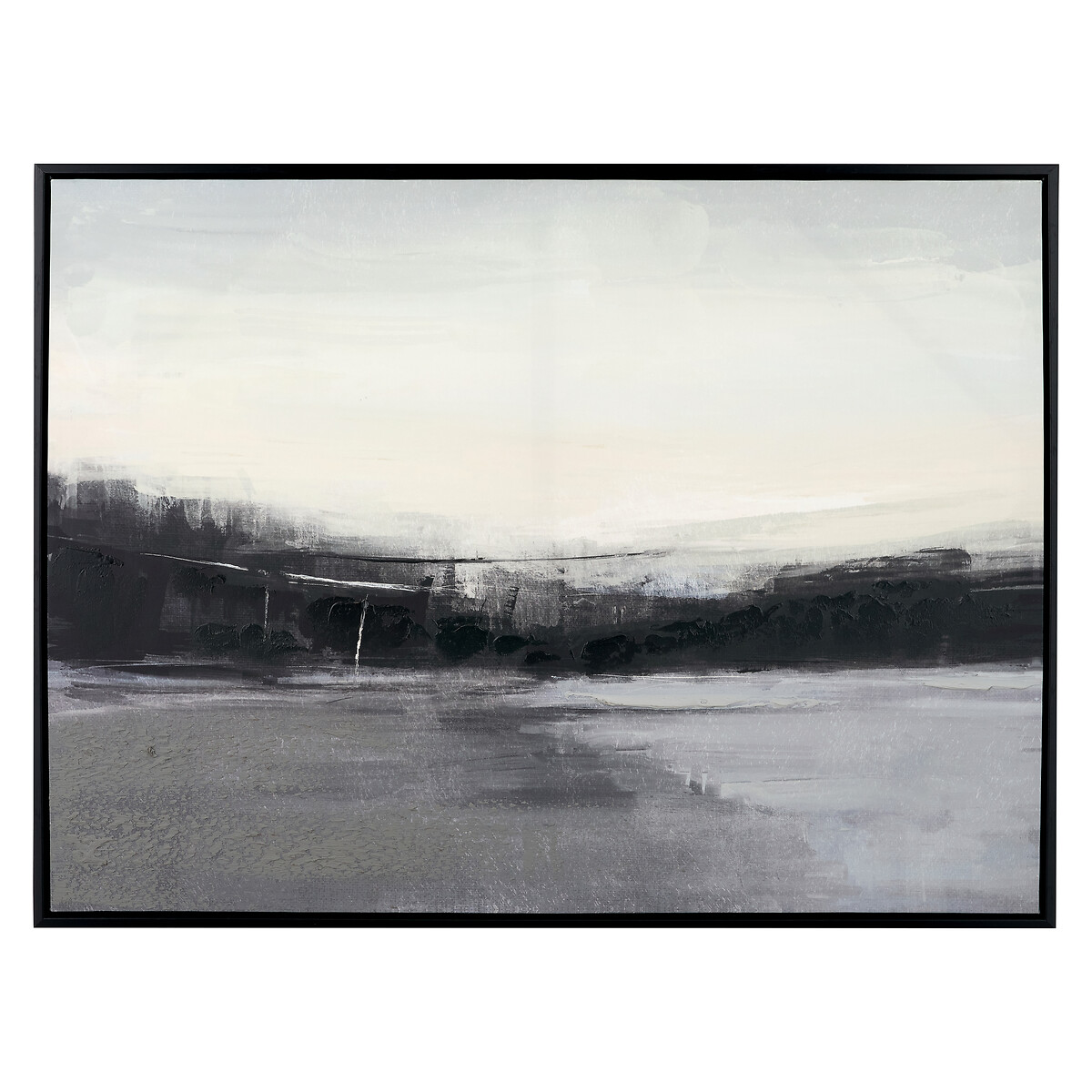 80 x 60cm Monochrome Landscape Canvas with Black Frame black/white, ÉDITÉ