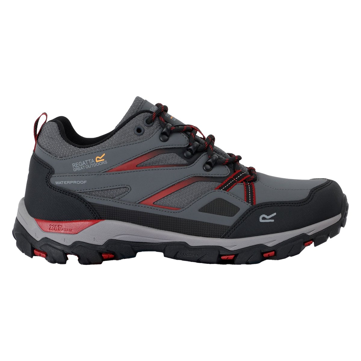 Bottines de marche HOLCOMBE gris foncé / rouge, REGATTA