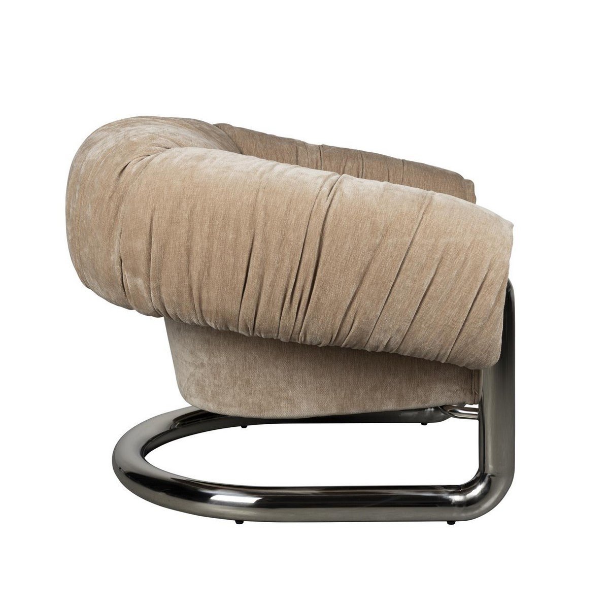 Fauteuil en velours - MARLY beige, DUTCHBONE