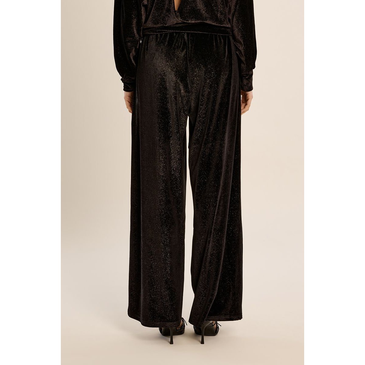 Pantalon droit à paillettes noir, MOLLY BRACKEN