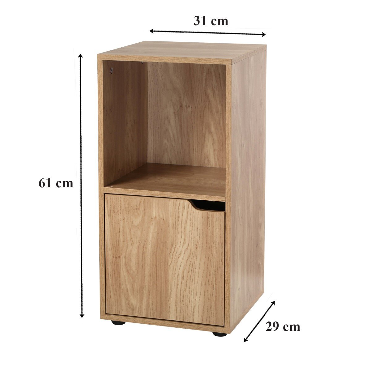 Table de chevet 2 cases décor bois 1 porte - Modu bois, CALICOSY