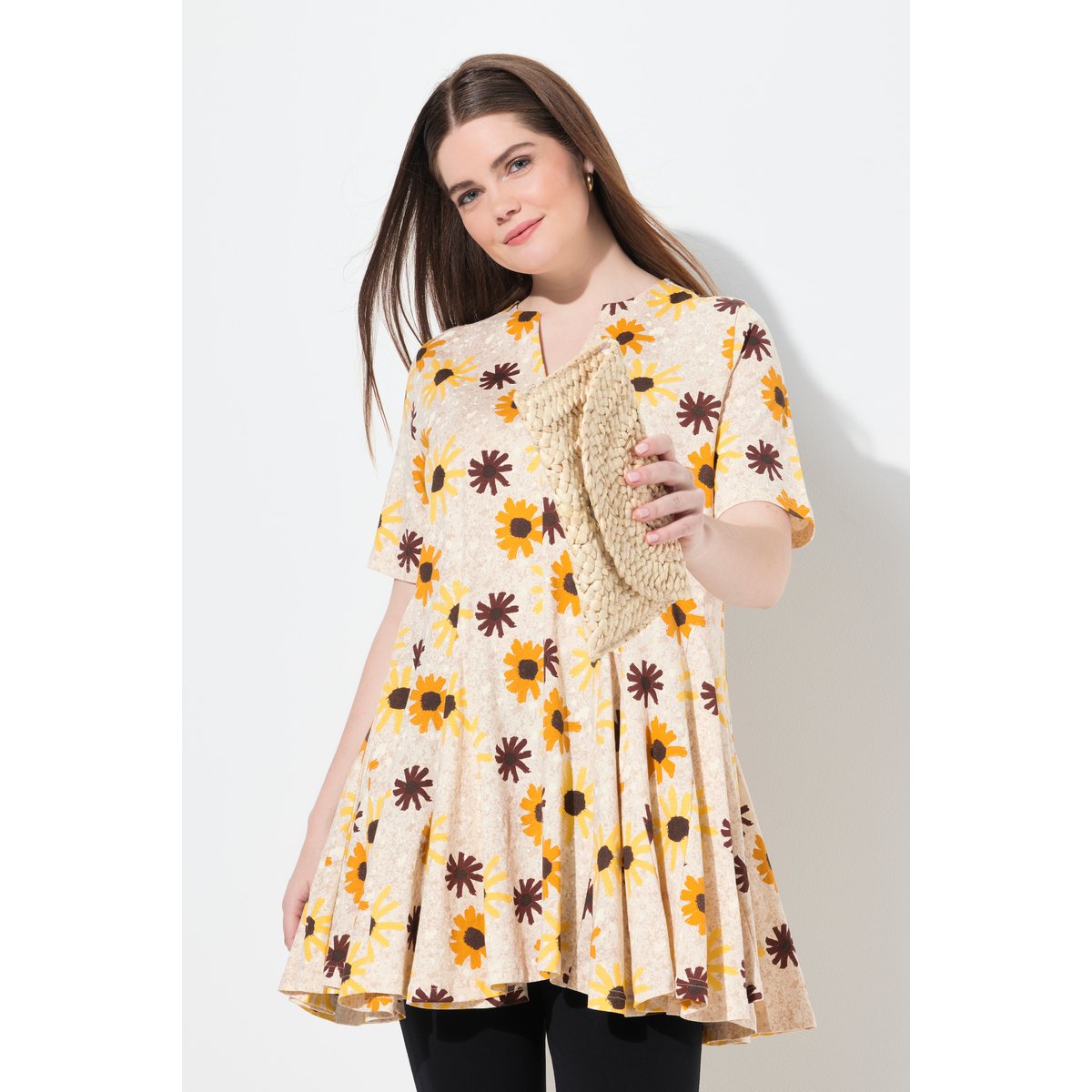 T-shirt en coton bio jaune miel, ULLA POPKEN